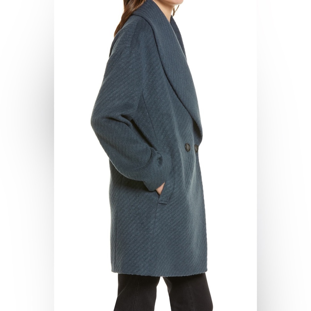 Avec Les Filles Shawl Collar Coat in Steel - Picture 4 of 14